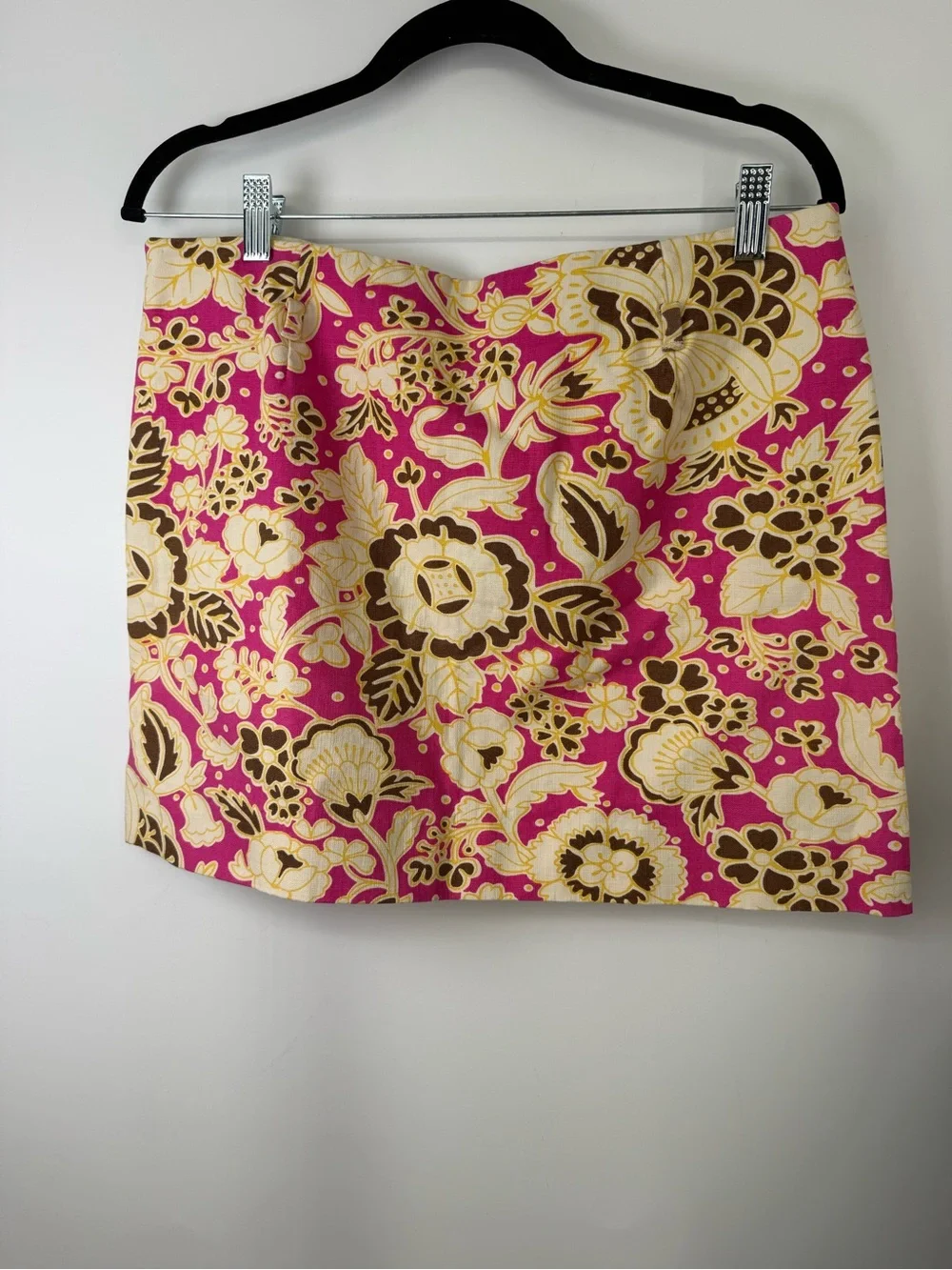J Crew 100% cotton Floral Print Mini Skirt in Pink and Cream size 10